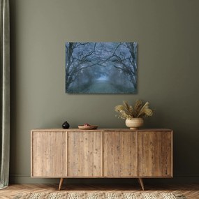 Tablou pe sticlă - Pădurea în ceață (70x50 cm)