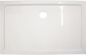 Cădiță de duș acrilică pătrată asimetrică Modena Slim, 80x120x5,5 cm