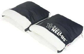 Baby Nellys ® Mânecă DUO la cărucior fuge - ecru / negru
