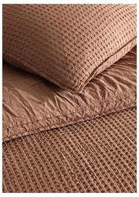 Lenjerie de pat maro din bumbac ranforcé pentru pat dublu, extinsă 240x220 cm Waffle Striped – Mila Home Luxury