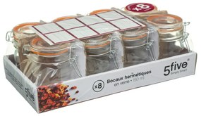 Set 8 borcane, sticla, 0.15 litri, 7 x 9.5 cm