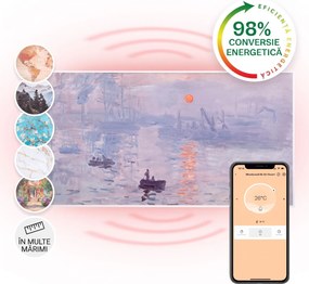 Klarstein Wonderwall Air Art Smart, încălzitor cu infraroșu, 120 x 60 cm, 700 W, aplicație, răsărit de soare