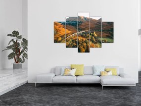 Tablou cu pod în valea din Scoția (150x105 cm)