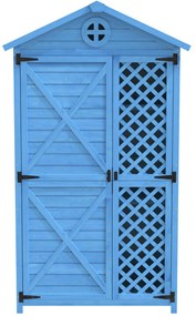 Depozit de mobilier de grădină din lemn pentru exterior, magazie de unelte rezistentă la intemperii, cu mult spațiu de depozitare și construcție din lemn stabilă, 90x56,5x175,3 cm, Albastru
