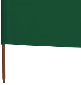 Paravan anti-vant cu 3 panouri, verde, 400x120 cm, textil Verde, 400 x 120 cm
