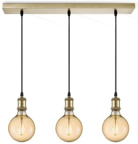 Cablu de alimentare VINTAGE 3xE27/40W/230V alama