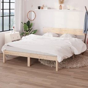810147 vidaXL Cadru de pat, 140x200 cm, lemn masiv de pin