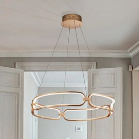Lustra LED suspendata design ultra-modern, dimabila cu telecomanda, 60cm Colette auriu roze