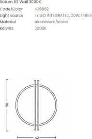 Aplica LED lumina ambientala SATURN 52 WALL 3000K