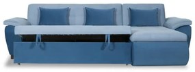 Coltar Extensibil Dreapta Novara, Albastru, 309 x 172 x 90 Cm