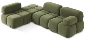 Colțar modular verde deschis cu tapițerie din catifea (cu colț pe partea stângă) Lokua – Makamii