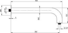 SILIA – Țeavă de duș, montare pe perete, 380 mm (NQS_C41K) Finisaj: Bronz periat🚿✨