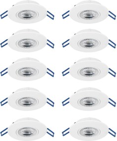 Eglo 300187 - Set 10 spoturi LED încastrate GEDREZ LED/4,9W/230V diam. 9 cm alb