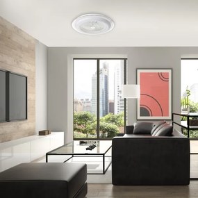 Plafonieră LED dimabilă cu ventilator ZONDA LED/48W/230V alb + telecomandă