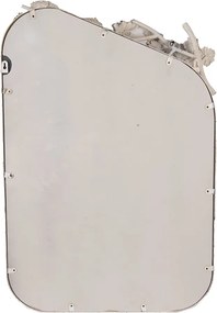 Oglinda de perete, bej, din metal, aspect vintage, 58x12x89 cm