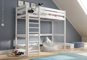 Pat Samio 80x190 copii supraetajat - culoare alb