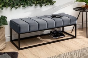 Bancheta tapitata Petit Beaute 110cm, catifea gri argintiu