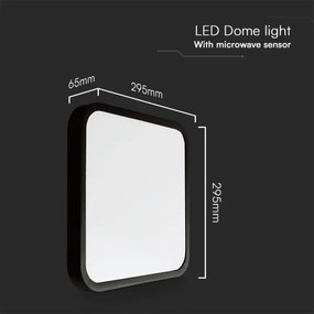 LED plafonieră baie cu senzor LED/18W/230V IP44 4000K 29x29 cm +DO