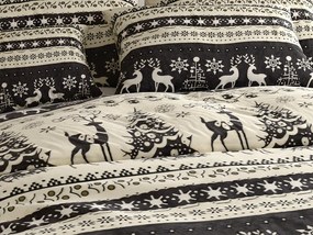 Lenjerie cocolino WINTER DEER gri Dimensiune lenjerie de pat: 2 buc 70 x 90 cm | 200 x 220 cm