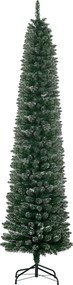 HOMCOM Brad de Crăciun Slim cu 624 Ramuri, Bază Pliabilă, Plastic și Metal, 56x56x225 cm, Verde | Aosom Romania