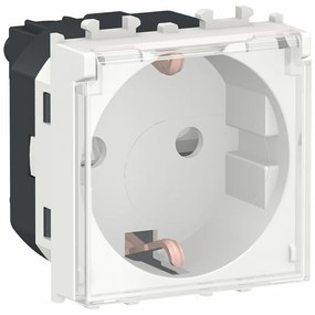 Priza standard german, cu obturatoare si capac, 16A, alba, Schneider Easy Styl