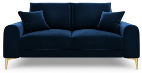 Canapea Larnite cu 2 locuri si tapiterie din catifea, albastru royal