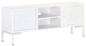 323580 vidaXL Comodă TV, alb, 115x30x46 cm, lemn masiv de mango