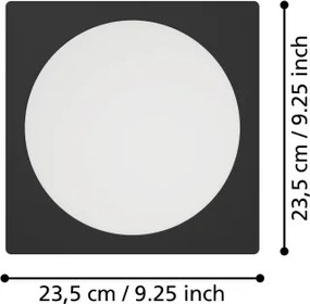 Eglo 901393 - Plafonieră LED FUEVA, 18,5W/230V, 21,6x21,6 cm, neagră
