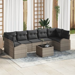 vidaXL Set de canapele pentru grădină 8 pcs Gri 55 x 55 x 37 cm