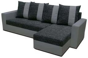Supermobel Colțar extensibil PRAGA, 230x133, Kornet 10/Dolaro 4 gri