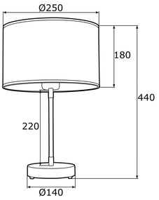 Veioza / Lampa de masa moderna design elegant METIS alama/negru