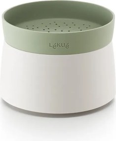 Vas de gatit orez si quinoa la cuptorul cu microunde Lekue 1009033, 1 L, până la 4 porții, 17,8 x 13 cm, -20/+100°C, Alb/Verde