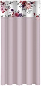 Draperie purpurie simplă de lumină cu imprimare de bujori Lățime: 160 cm | Lungime: 270 cm