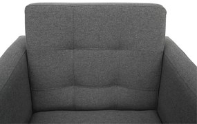 Fotoliu complet tapiţat, material textil gri închis, AMEDIA