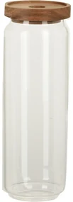 Borcan de sticlă cu capac din lemn de acacia 1300ml, 1,7 l
