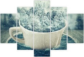 Tablou - Lumea de iarnă într-o căniță (150x105 cm)