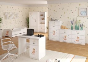 Patuț pentru copii cu o vulpe adormită 160 x 80 cm