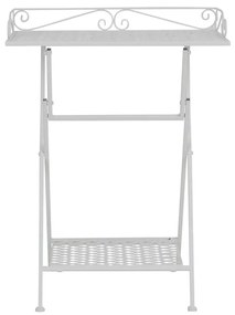 Masuta laterala pliabila din metal, H67 cm, Charmet White