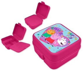 Purcelușa Peppa Smile cutie de prânz compartimentată, cutie pentru sandvișuri
