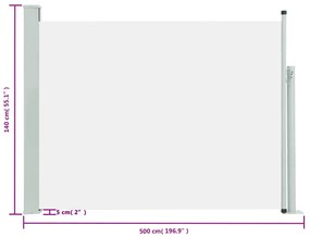 Copertina laterala retractabila de terasa, crem, 140x500 cm Crem, 140 x 500 cm