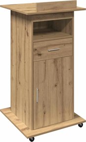 vidaXL Podium cu raft Stejar Artizanal 55 x 55 x 107 cm Lemn compozit