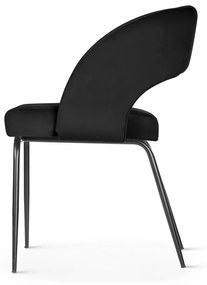 Scaun tapitat Lizbona negru/negru – H79 cm