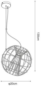 Lustră pe cablu MARL 1xE27/60W/230V neagră Zuma Line P17212