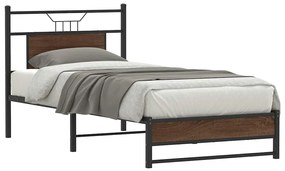 vidaXL Cadru pat fără saltea, stejar maro 80x200 cm lemn prelucrat