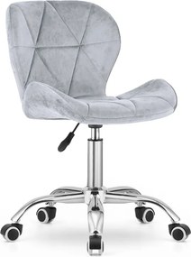 Set pentru birou ZARIMO masa 80x40 cm, alba + fotoliu AVOLA VELVET, gri deschis