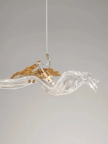 Lustra LED otel auriu si sticla transparenta AVESA