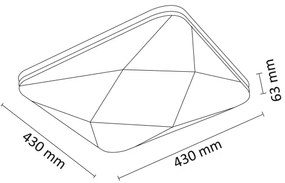 LED Plafonieră dimmabilă KASTOR cu control la distanță LED/72W/230V