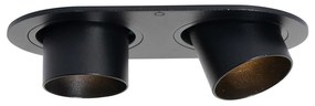 Spot îngropat rotund negru GU10 35mm orientabil 2 lumini - Installa