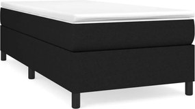 vidaXL Pat box spring cu saltea, negru, 80x200 cm, textil