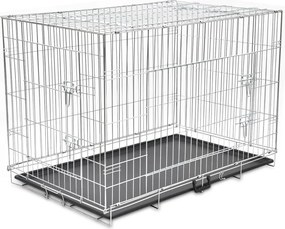 vidaXL Cușcă pentru câini pliabilă, metal, XXL